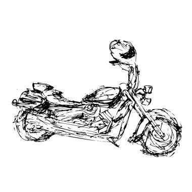 Güzel, modern, güçlü motosiklet kaskı - elle çizilmiş vektör çizimi çizim çizimi silindiri siyah