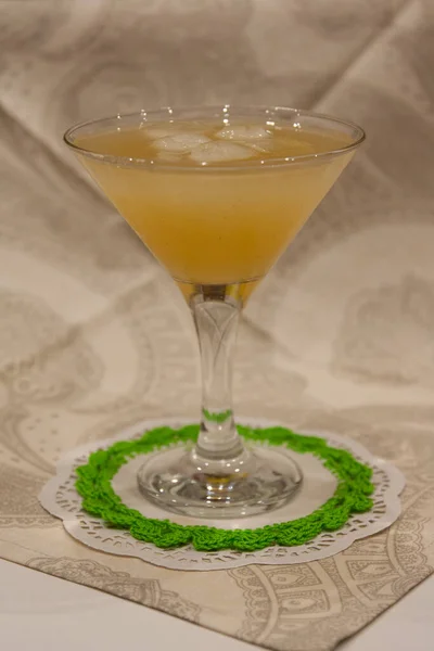 Ready Sweet Alcoholic Dish Vivaldi Cocktail Champagne Pear Juice Modern — Stock Photo, Image