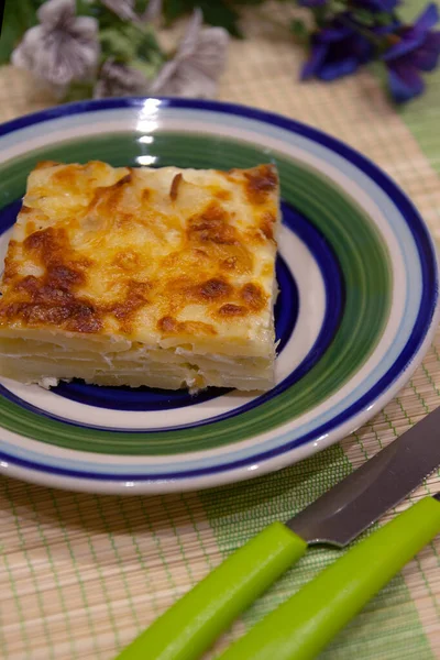 Ready Hot Homemade Dish Potato Dauphine Savoy Casserole French Cuisine — Stock Photo, Image