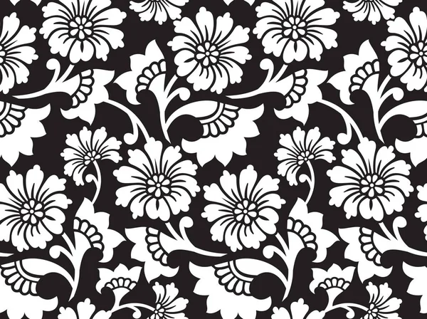 Vector - Vintage padrão floral branco sem costura — Vetor de Stock