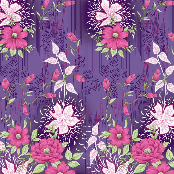 Patrón textil con fondo de ornamento floral —  Fotos de Stock