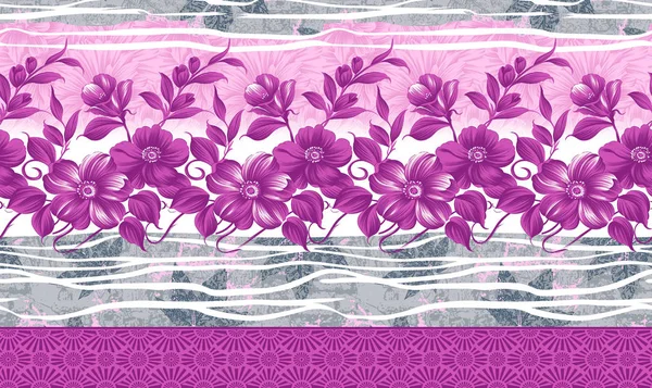 Seamless floral border