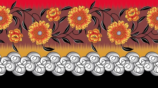 Seamless sunflower border — Stock Photo, Image