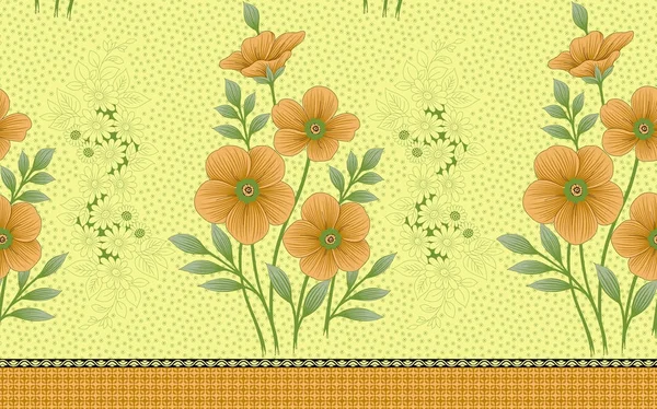 Naadloze floral grens — Stockfoto