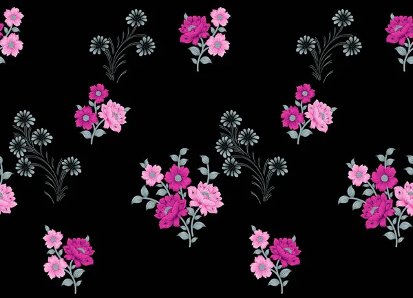 Borda floral sem costura — Fotografia de Stock