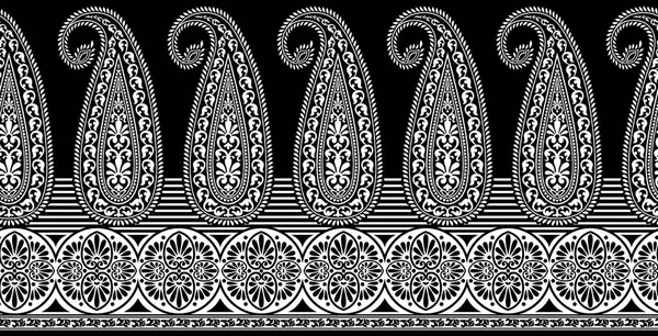 Seamless paisley border — Stock Photo, Image