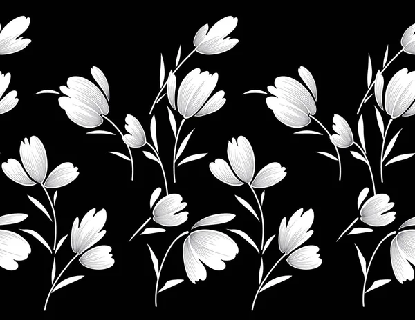Seamless abstract floral border
