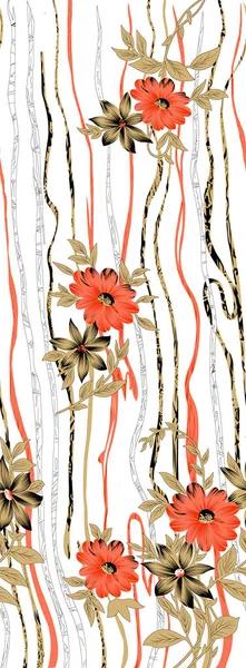 Seamless indian textile floral border
