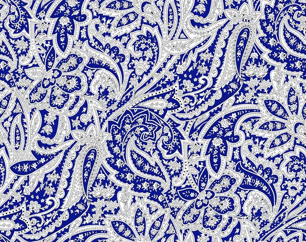 Пейслі Безшовний Візерунок Синьому Фоні — стокове фото