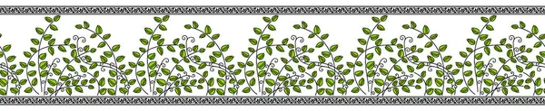 Seamless Leaves Border Design — Stock Photo, Image