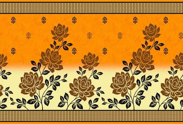 Seamless Textile Floral Border — Stock Photo, Image