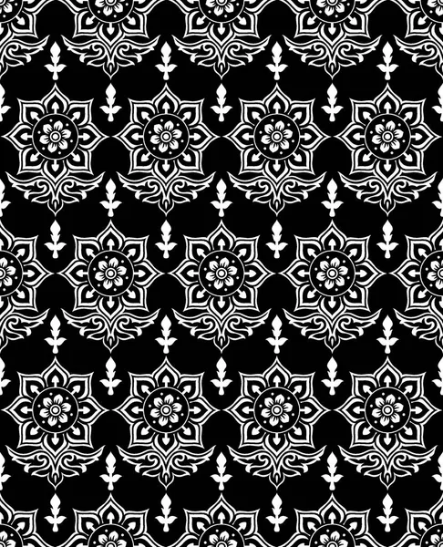 Nahtloses Traditionelles Indisches Schwarz Weiß Muster — Stockfoto