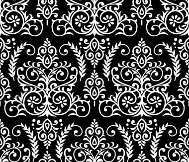 Dikişsiz geleneksel Hint siyah-beyaz desen