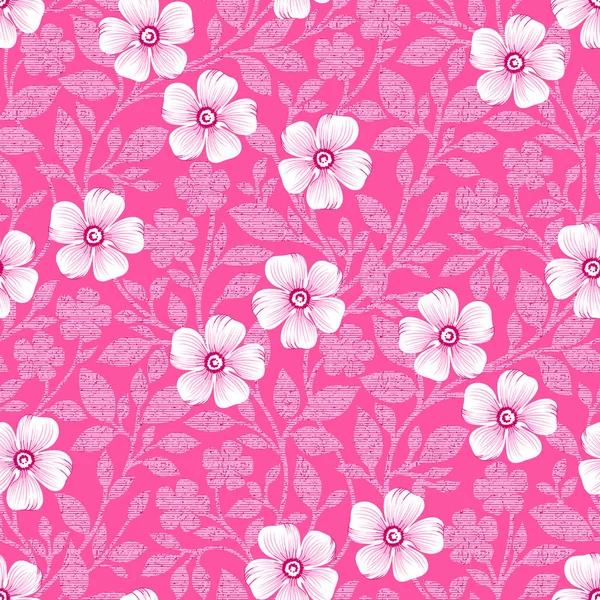 Bezproblémové Roztomilý Růžový Květinový Vzor — Stock fotografie