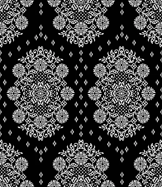 Seamless Dark Traditional Indian Pattern — Stock Photo, Image