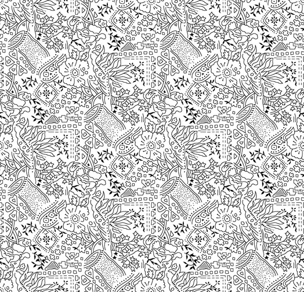 Seamless Abstract Floral Pattern White Background — Stock Photo, Image