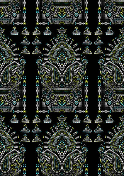 Seamless dark traditional indian pattern