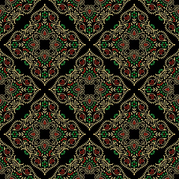 Seamless dark traditional indian pattern