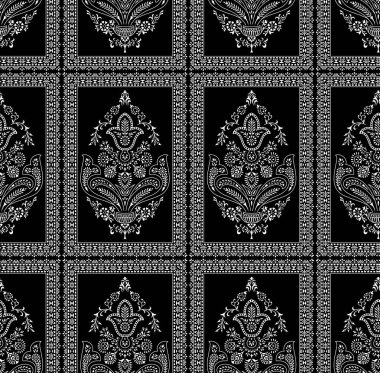 Dikişsiz geleneksel Hint koyu desen