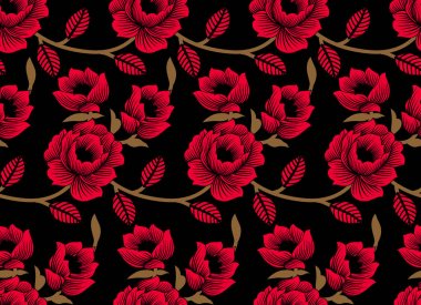 Sorunsuz gül çiçek deseni