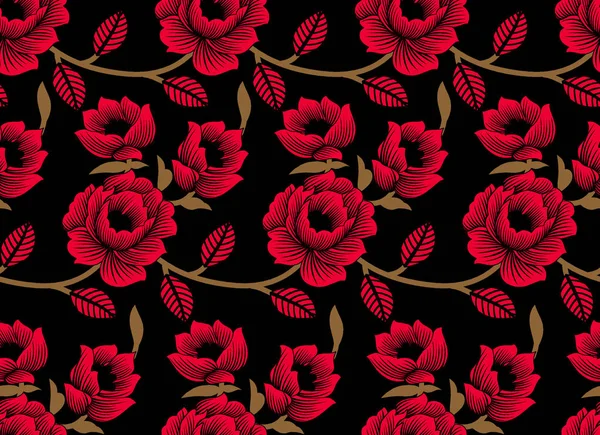 Patrón Flor Rosa Sin Costura — Foto de Stock