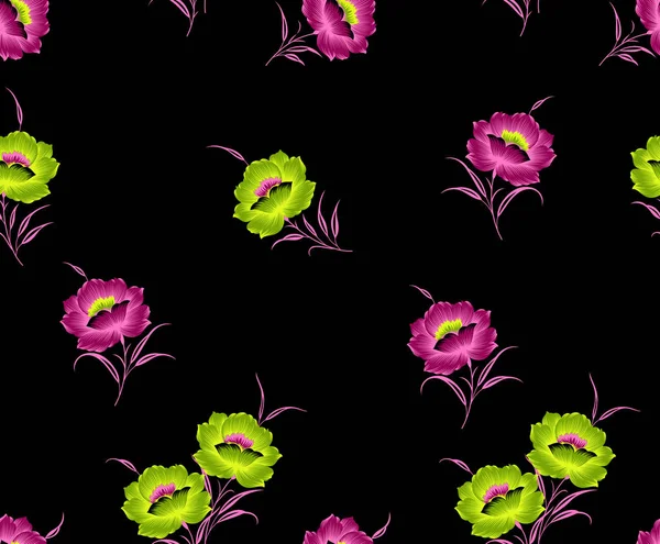 Seamless Dark Textile Floral Pattern — Stock Photo, Image