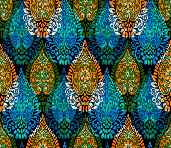 Seamless Colorful Damask Pattern — Stock Photo, Image