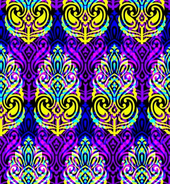 kesintisiz renkli damask deseni