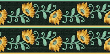 Tekstil çiçek sınır