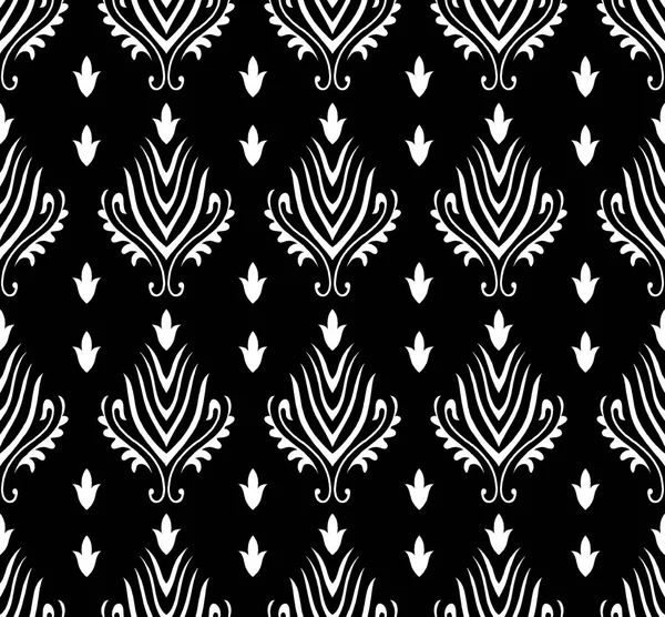 Seamless black and white damask pattern