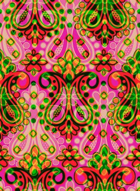 Dikişsiz geleneksel Hint dijital desenli desen