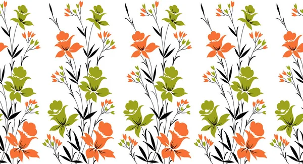 Seamless textile floral border