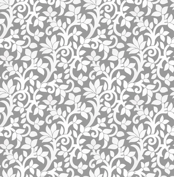 Seamless silver leaves pattern — Stock Vector