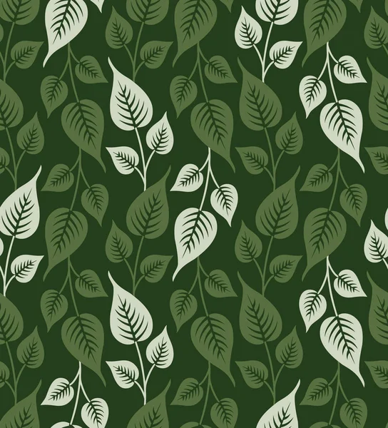 원활한 벡터 나뭇잎 패턴 — 스톡 벡터