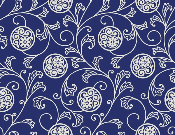 Motif floral chinois sans couture — Image vectorielle