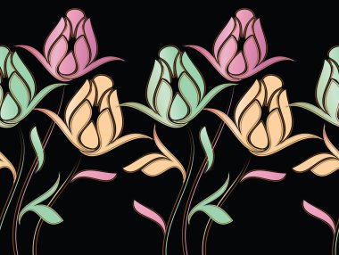 Sorunsuz soyut gül çiçek sınır