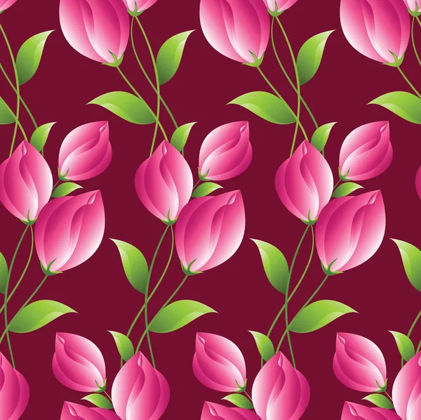 Naadloze tulip bloemenpatroon — Stockvector
