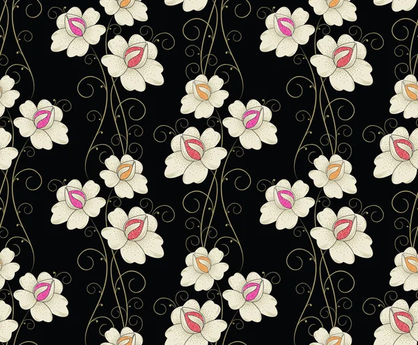 Seamless fancy floral pattern — Stock Vector