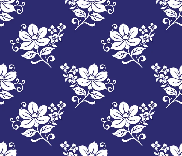 Vecteur sans couture motif floral ornemental — Image vectorielle