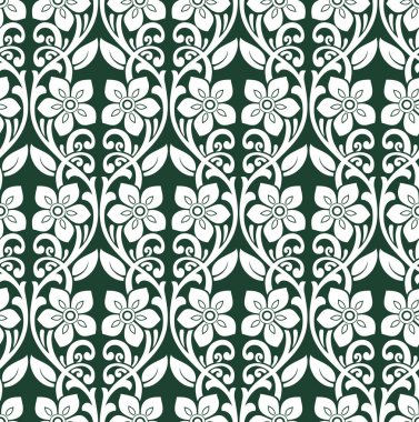 Sorunsuz vektör çiçek damask deseni