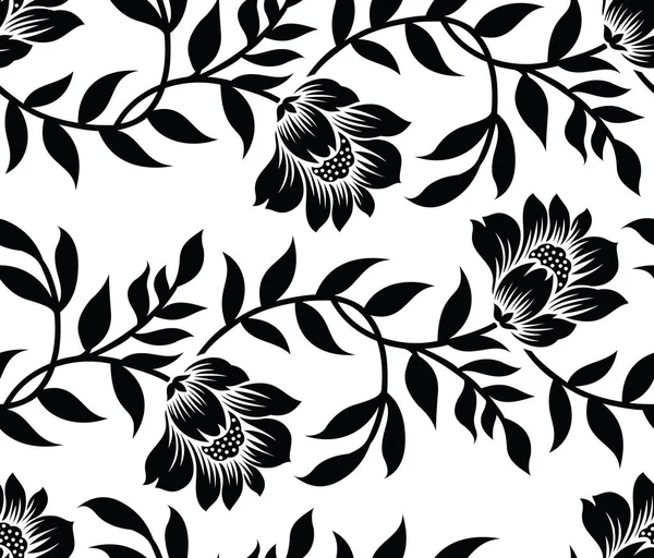Patrón floral textil vector sin costuras — Vector de stock
