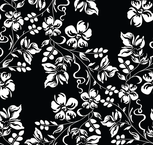 Seamless damask floral wallpaper — Stock Vector