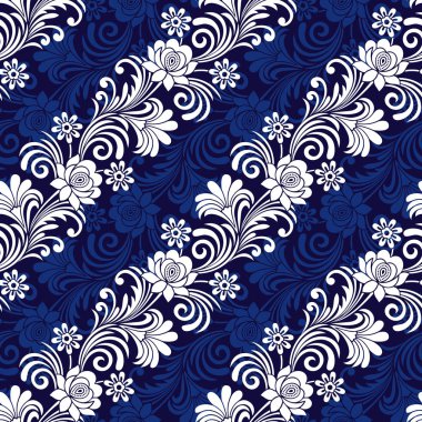 Kusursuz, eski, girdap şeklinde çiçek deseni.