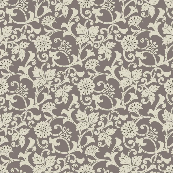 Seamless Vintage Monochrome Floral Pattern — Stock Photo, Image