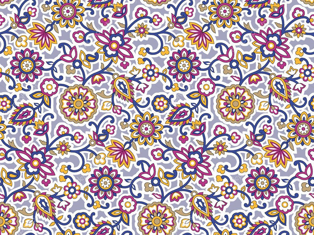 Seamless textile floral pattern design