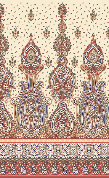 Seamless vintage border with traditional Asian design elements