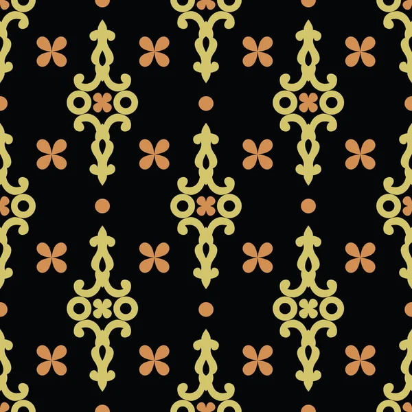 Patrón de damasco sin costuras con elementos de diseño asiáticos tradicionales — Archivo Imágenes Vectoriales