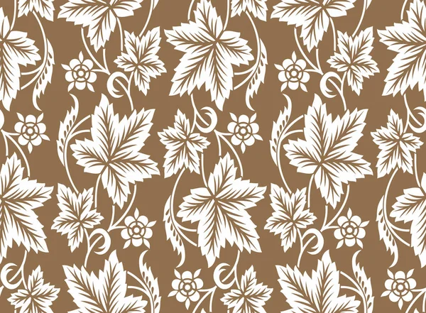 Diseño de patrón de hoja sin costura con flor — Archivo Imágenes Vectoriales