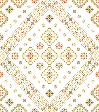 Geleneksel Asya tasarım elementleriyle kusursuz desen