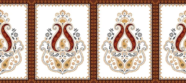 Seamless Brown Border Traditional Asian Design Elements — 스톡 사진